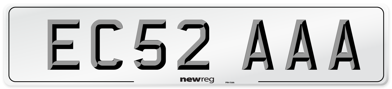 EC52 AAA Number Plate from New Reg